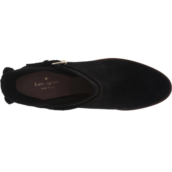 Kate Spade Black Suede Bow Booties  Size 6.5 - Picture 4 of 12